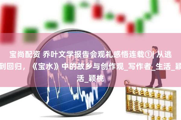 宝尚配资 乔叶文学报告会观礼感悟连载①| 从逃离到回归，《宝水》中的故乡与创作观_写作者_生活_颖桃